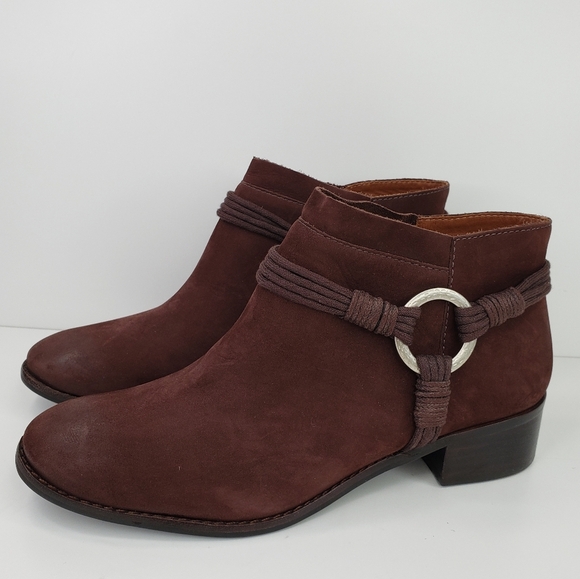 Bernardo Brown Nubuck Harness Pull On Cowgirl Western Short Booties Sz 8.5M - Picture 3 of 12